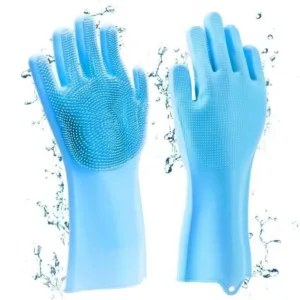 Magic Silicone Gloves Dish Washing Gloves, Silicon Cleaning Gloves, Silicon Hand Gloves for Kitchen Dishwashing and Pet Grooming, Scrubber Dish Washing, Heat Resistant