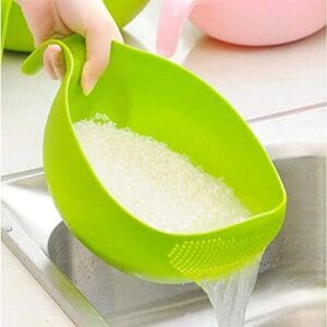 Plastic Multipurpose Rice Wash Bowl with Handle