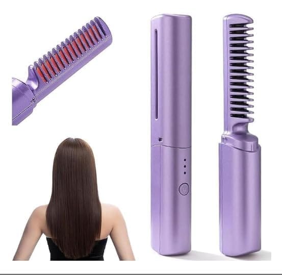 Rechargeable Wireless Hair Straightener Comb Brush for women