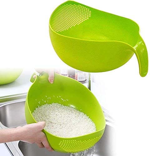 Plastic Multipurpose Rice Wash Bowl with Handle