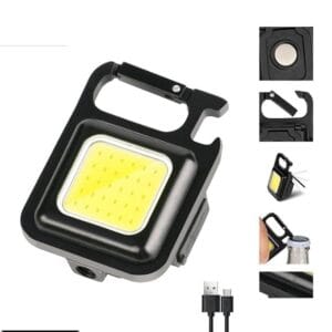 Mini LED 4 Mode Rechargeable Magnetic Portable Small Metal COB Keychain Light