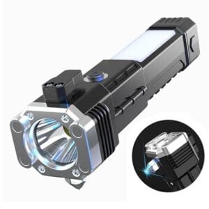 LED 3W Torch Light 7 Mode Torch Light 7 Mode Rechargeable Solar Torch Flashlight Use for Car Emergency Tool Life-Saving Tool Torch Rechargeable LED Flashlight