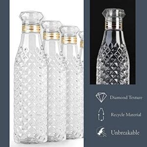Crystal Diamond Water bottle set for Fridge, Office, Sports, School, Gym, Yoga | 1000 ML