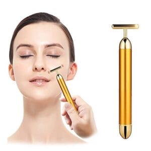 Gold Energy Beauty Bar Electric Vibration Facial Massage Roller