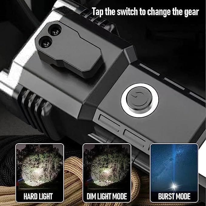 LED 3W Torch Light 7 Mode Torch Light 7 Mode Rechargeable Solar Torch Flashlight Use for Car Emergency Tool Life-Saving Tool Torch Rechargeable LED Flashlight