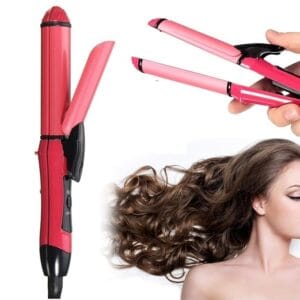 NEW NOVA 2 in 1 Hair Straightener and Curler( 2 in 1 Combo ) | hair straightening machine, Beauty Set of Professional Hair Straightener Hair Straightener and Hair Curler with Ceramic Plate For Women (Pink)