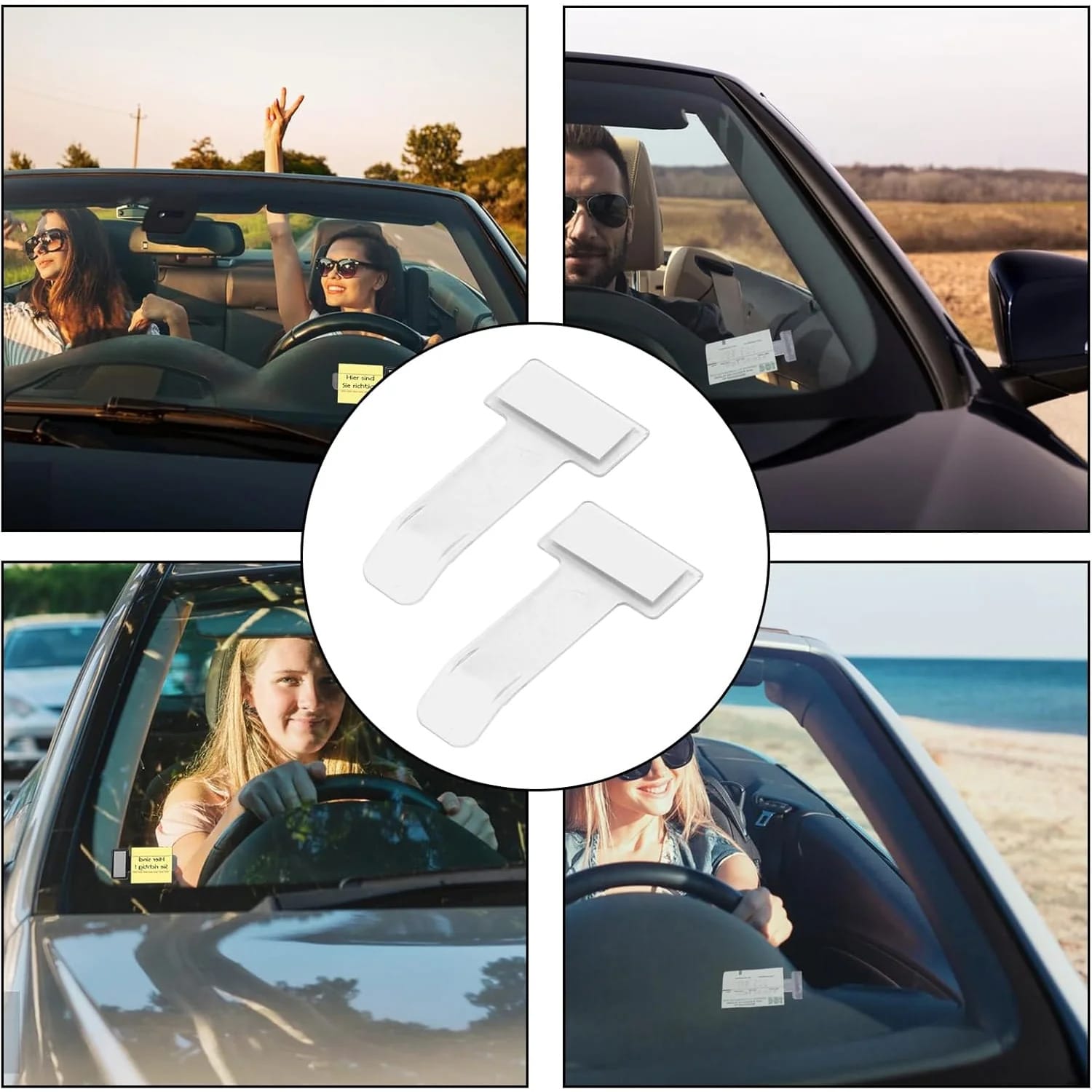 Car Fast Tag Cover, Fast Tag Holder, Windscreen Cardholder, Transparent Ticket Holder Car Fast Tag Stand, (Pack of 2