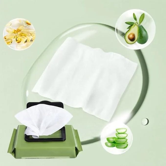 MAKEUP REMOVER WIPES, Avocado Moisturizing Deep Cleaning Wipes Makeup Remover Facial Wipes
