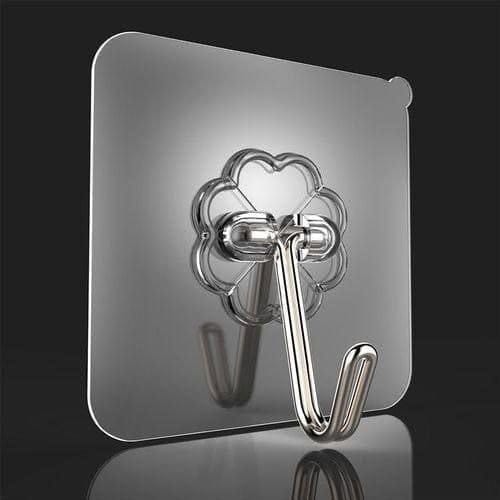 Adhesive Hooks Strong Sticky Kitchen Hooks Wall Hanger for Kitchen Bathroom Hook 10 (Pack of 10)