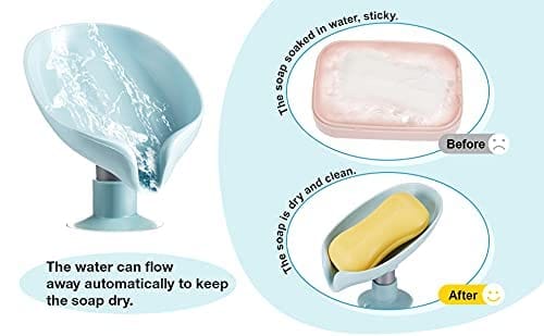 Plastic Soap Stand Holder For Bathroom Kitchen Sink Wall Single Layer With Magic Stickers