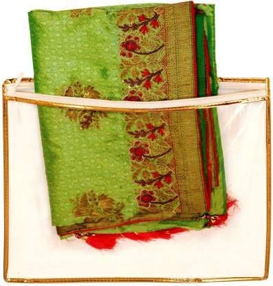 Set of 1 Saree Cover Set Transparent Non-woven Storage Bags with Premium Zipper Closure Plastic