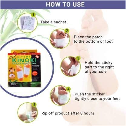 KINOKI Toxins Remover Detox Foot Patches Adhesive Pads Kit Natural Unwanted Toxins Remover
