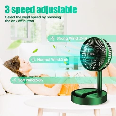 Mini Portable Foldable Small Fan Green