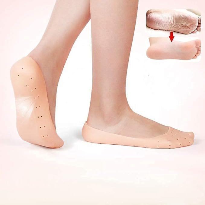 Foot Silicone Moisturizing Heel Socks For Dry, Cracked Heels, Rough Skin, Full Heel Socks