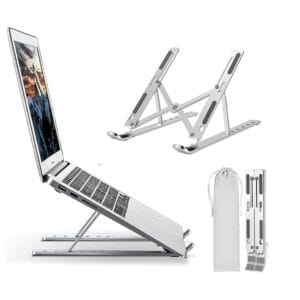7 Angles Metal Folding Portable Laptop Tabletop Stand, Adjutable Aluminium Laptop Raiser