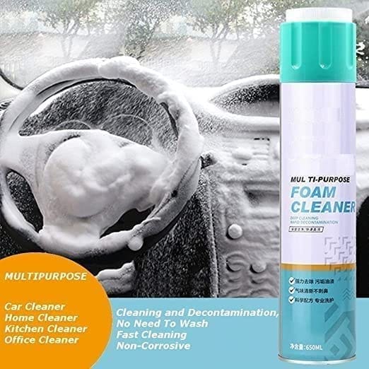 Multipurpose Car Care Cleaner Foam Spray, Car Seat/Exterior & Interior Cleaning Spray Cleaner 650 ml