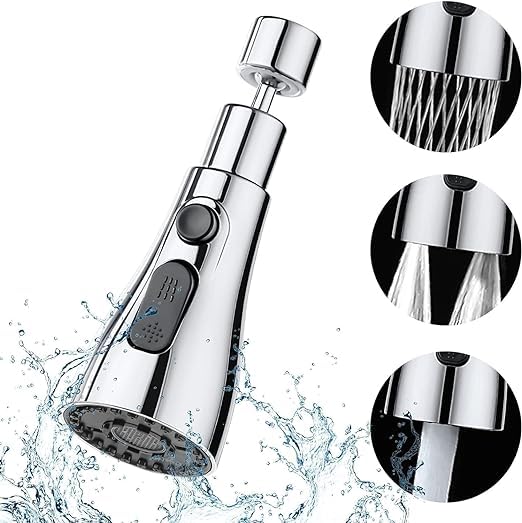 360 Degree Movable Faucet Aerator Infinity 3 Mode Faucet Dual Flow Aerator Kitchen