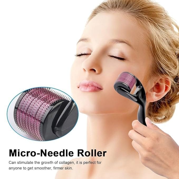 Derma Roller 0.5mm Derma Roller with 540 Titanium Alloy Micro Needles 0.5 mm | Suitable for Beard | Reduces Hair Fall
