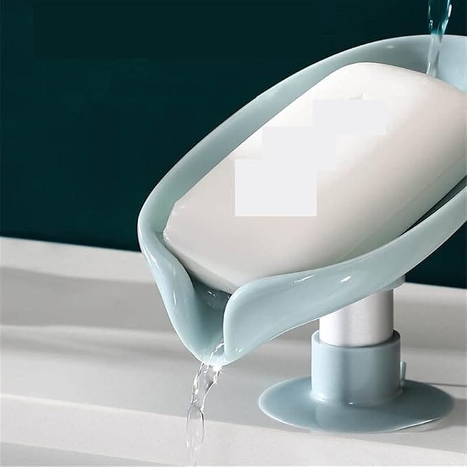 Plastic Soap Stand Holder For Bathroom Kitchen Sink Wall Single Layer With Magic Stickers