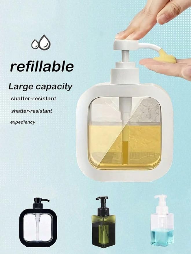 Plastic Empty Bottle Soap Dispenser for Bathroom Kitchen Large-Capacity Dispensing Bottle 350ML