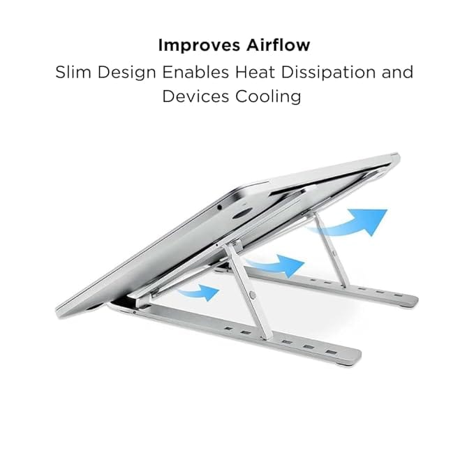 7 Angles Metal Folding Portable Laptop Tabletop Stand, Adjutable Aluminium Laptop Raiser
