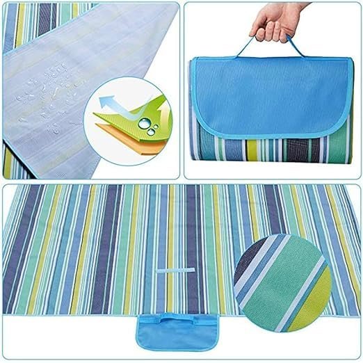 Large Picnic Mat|Beach Mat|Picnic Blanket for Indoor and Outdoor 100 x 150 Sandproof Waterproof Larger Mat for Beach, Travel, Camping, Hiking, Park Grass,Machine Washable, Foldable