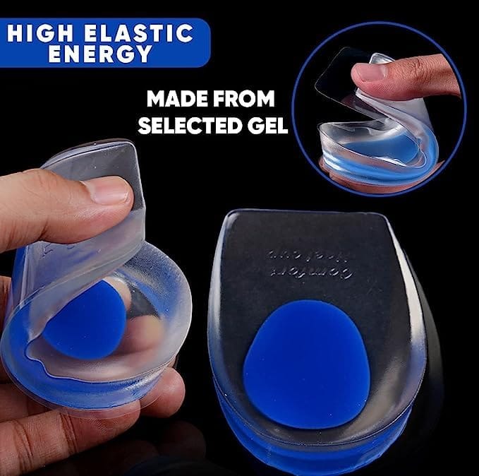 Gel Heel Cups Silicon Heel Pad for Heel Ankle Pain Insole Blue Heel Pad