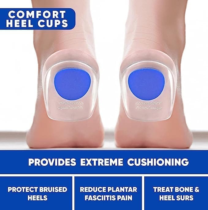 Gel Heel Cups Silicon Heel Pad for Heel Ankle Pain Insole Blue Heel Pad