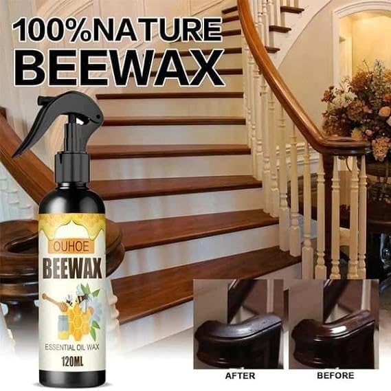 Natural Micro-Molecularized Beeswax Spray, Furniture Polish & Cleaner for Wood Seasoning Beewax Spray, Multipurpose Natural Beewax and Cleaner for Furniture Care-120ml