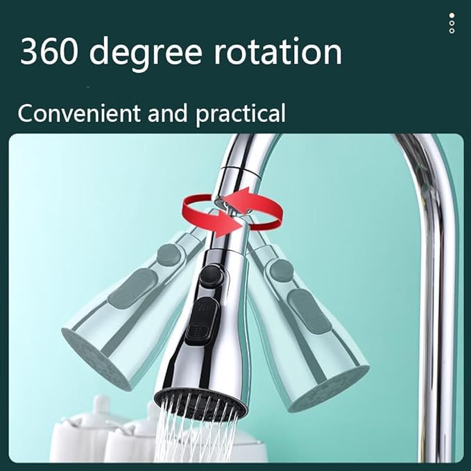 360 Degree Movable Faucet Aerator Infinity 3 Mode Faucet Dual Flow Aerator Kitchen