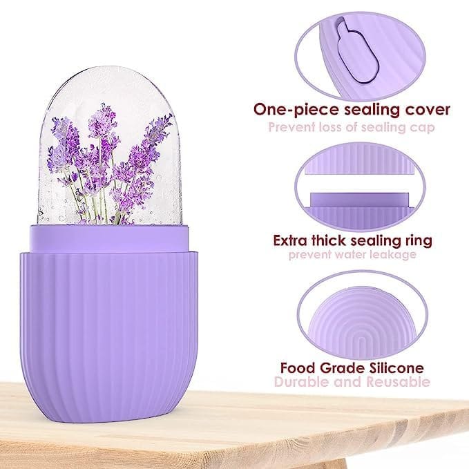 Ice Roller for Face Massager | Reusable Ice Holder Tool for Glowing & Clear Skin | Easy to Use and Carry | Cold Massage Therapy for Skin