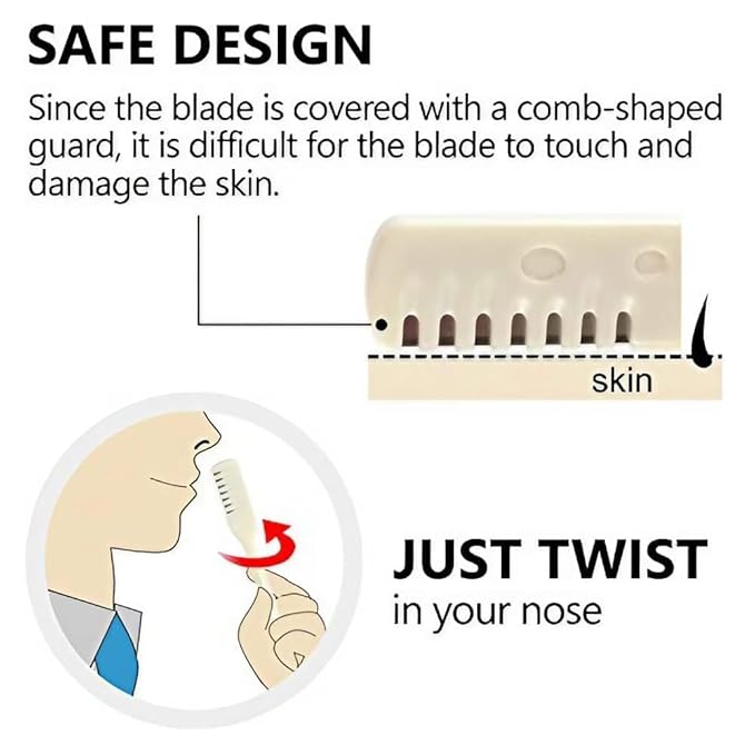 Handheld Manual Nose Hair Trimmer 360-degree Rotating Double Head Ear Cleaner