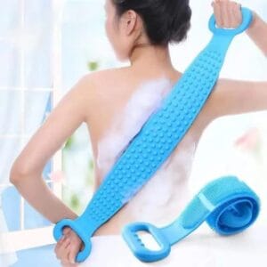 Silicone Body Back Scrubber, Double Side Bathing Brush for Skin Deep Cleaning Massage, Dead Skin Removal Exfoliating Belt for Shower, for Men & Women