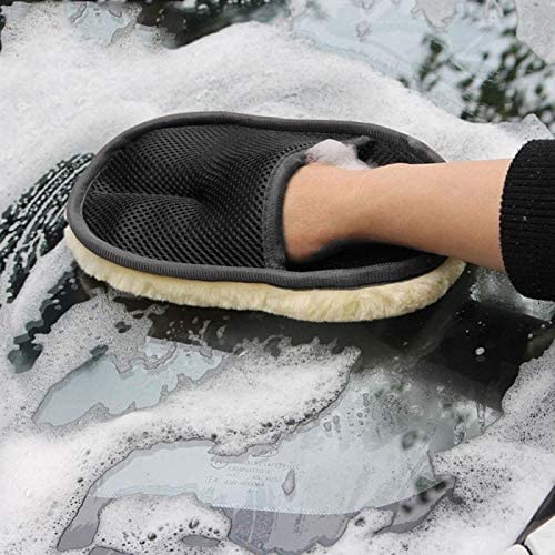 Car Wash Gloves,High Density Car Wash Wool Glove Microfiber Wool Soft Automotive Car Washing Cleaning Glove (