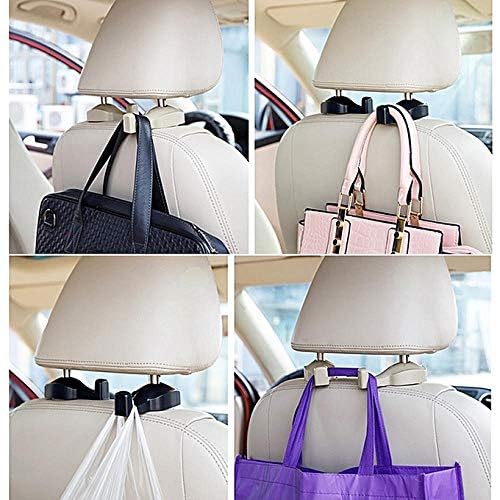 Universal Car Back Seat Headrest Hook | Hanging Holder for Purse, Bags, Polybags, Handbags, Groceries (Pack of 2)