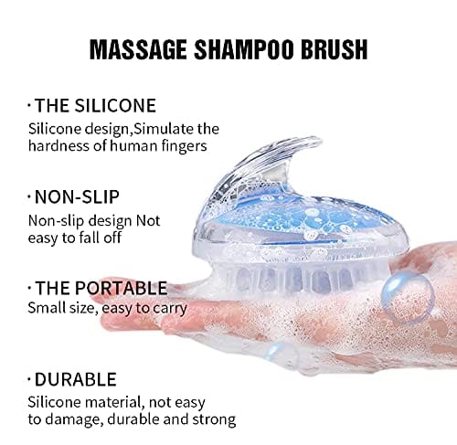 Hair Scalp Shampoo Brush For Natural Hair Care & Growth – Soft Silicone Bristles Scrubber For Men, Women – All Hair Types, Straight, Wavy, Curly