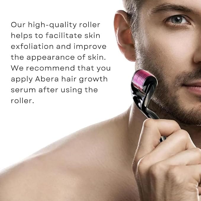 Derma Roller 0.5mm Derma Roller with 540 Titanium Alloy Micro Needles 0.5 mm | Suitable for Beard | Reduces Hair Fall
