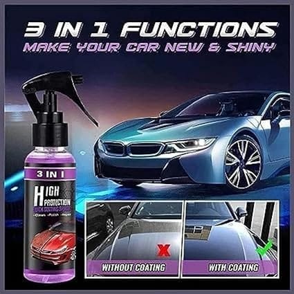 3-in-1 High Protection Car Spray, Car Coating Agent Quick Car Coating Spray, Water-Proof, Fouling Resistance, Anti-Aging, Suitable For Car Polishing, 1 Pack, 200ml
