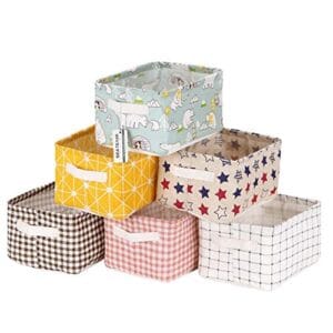 Foldable Multipurpose Storage Box Small Canvas Fabric Organizer Baskets for Organizing