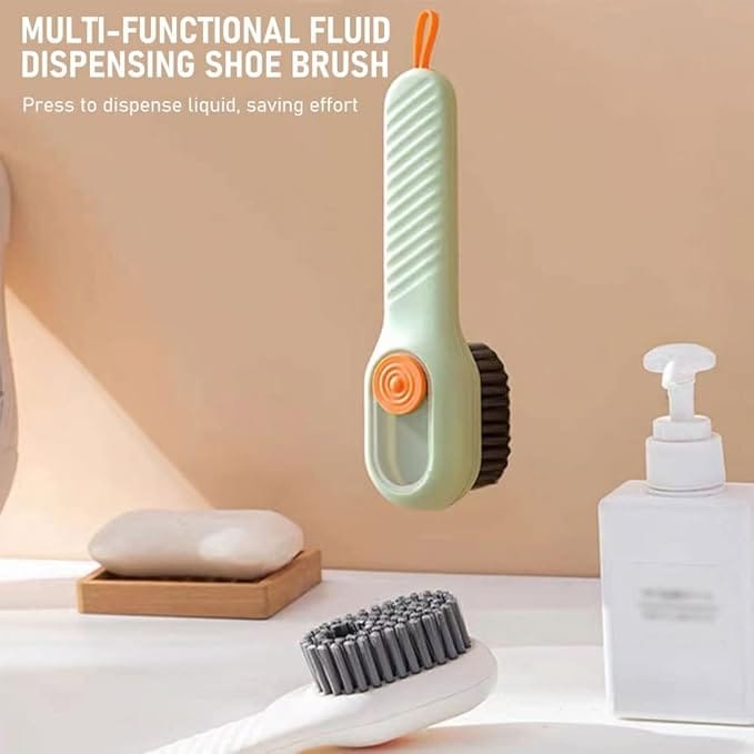 Multifunctional Scrubbing Brush with Soap Dispenser, Soap Dispensing Cleaning Brush with Handle Reusable Washing Shoe Brush for Shoes (Pack of 1)
