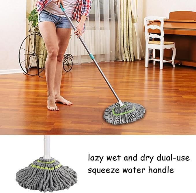 Microfiber Twist Mop for Floor Cleaning, Squeeze Twist Mop Stick Effective Pocha for Floor Cleaning
