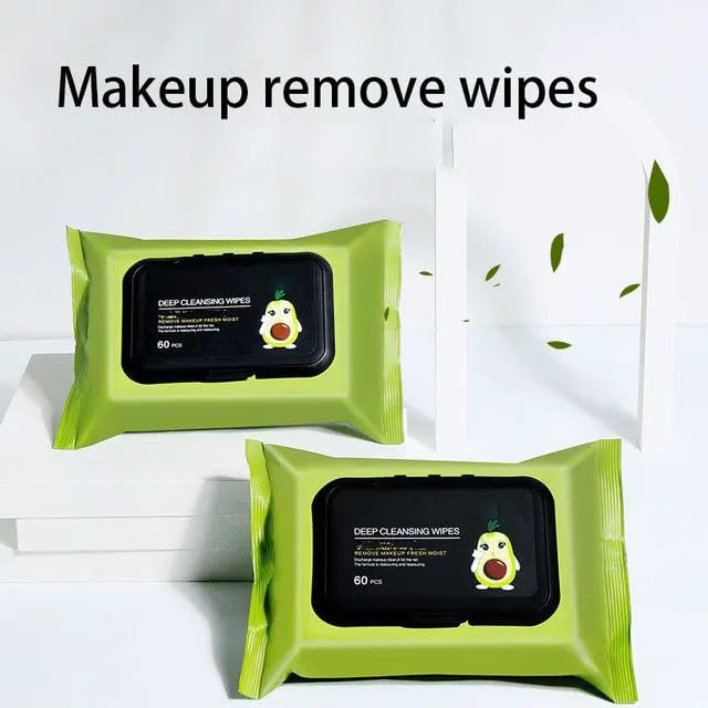 MAKEUP REMOVER WIPES, Avocado Moisturizing Deep Cleaning Wipes Makeup Remover Facial Wipes
