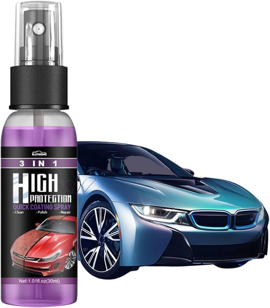 3-in-1 High Protection Car Spray, Car Coating Agent Quick Car Coating Spray, Water-Proof, Fouling Resistance, Anti-Aging, Suitable For Car Polishing, 1 Pack, 200ml