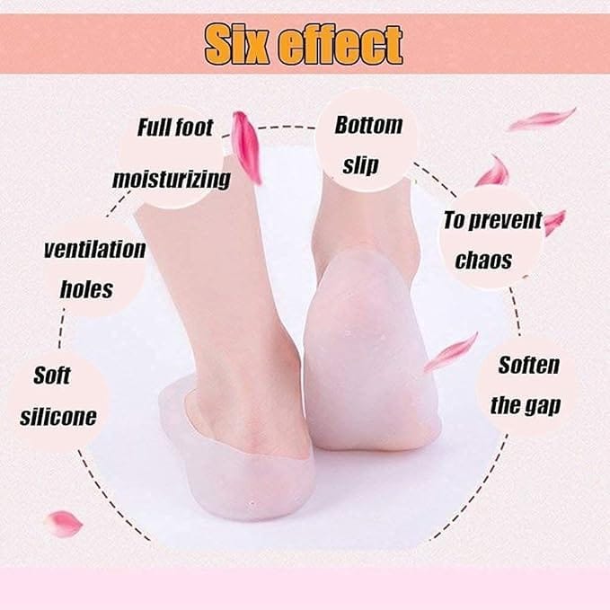 Foot Silicone Moisturizing Heel Socks For Dry, Cracked Heels, Rough Skin, Full Heel Socks