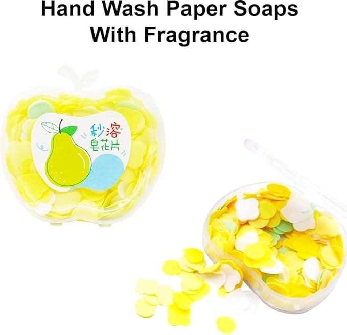 Paper Soap in Apple Shape Soap Sheets for Hand Wash Bottle, for Kitchen, Toilet, Outdoor, Travel, Camping, Hiking, School, Collegec(1 pc)