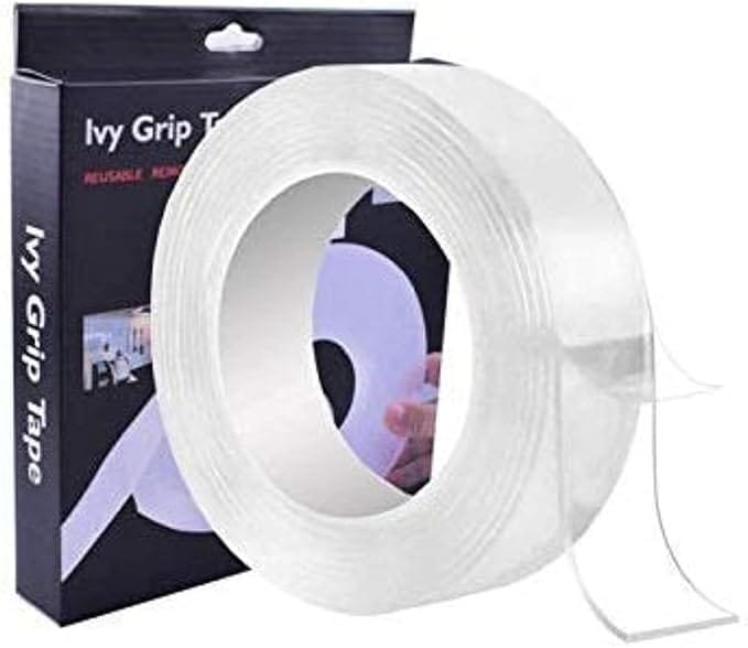 Ivy Grip Tape Double Sided Adhesive Silicon Tape Transparent Heavy Adhesive | Multi-Functional | Sticky | Anti-Slip Gel |