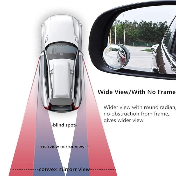 Car Glass Mirror Blind Spot, 360 Mirror, Rear View Convex Mirror, Parking Mirror For Car 2pcs