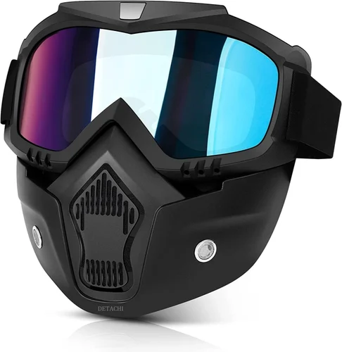 3 in 1 Bike Scoter Motorcycle Protective Goggles Bike Face Mask Bike Face Shield, Rainbow Visor