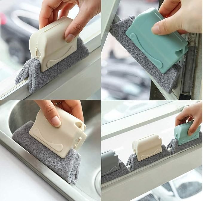 Two-In-One Glass Window Groove And Corner Cleaning Tool