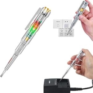 LED Light Screwdriver Tester Pen Multifunction Dual LED AC-DC High-Brightness Intelligent Voltage Tester, Ideal for Electric Power Testing